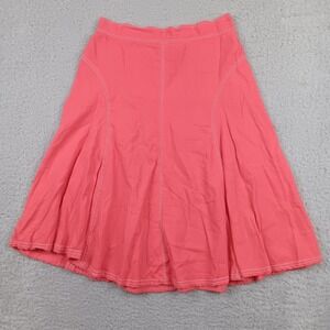 Stephanie Rogers Skirt A-Line Women M Pink Linen Blend Contrast Stitch